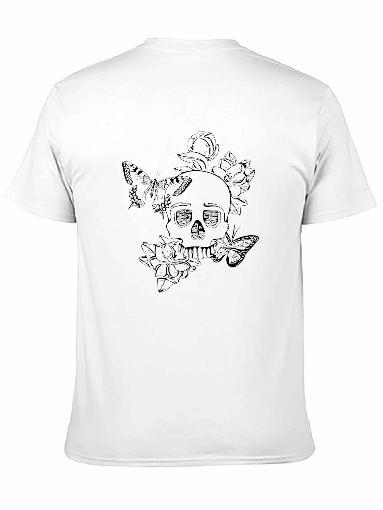 Skull & Butterfly Graphic Tee - Dark Aesthetic