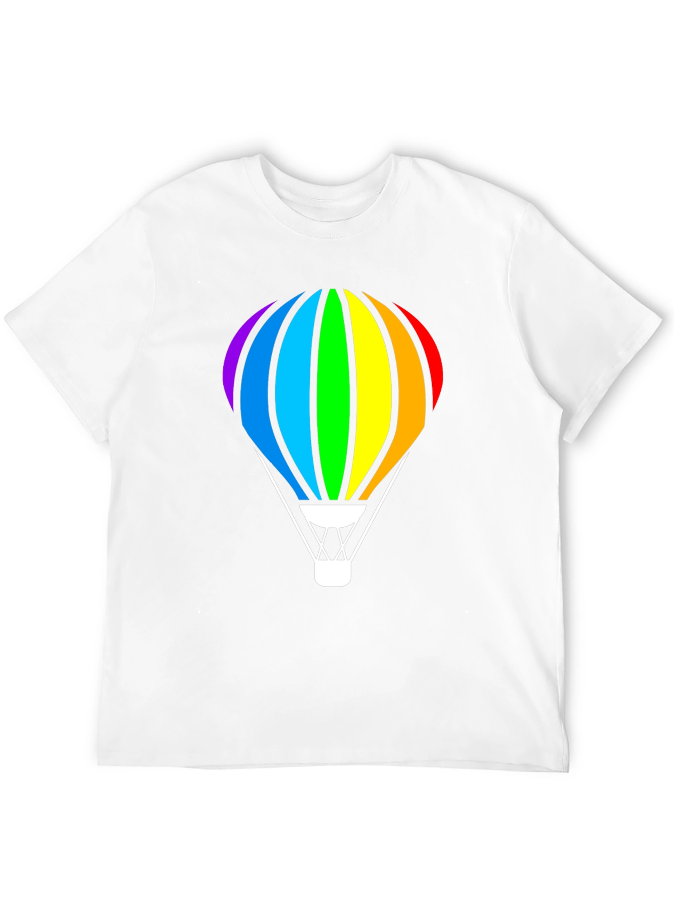 Rainbow Hot Air Balloon Black T-Shirt