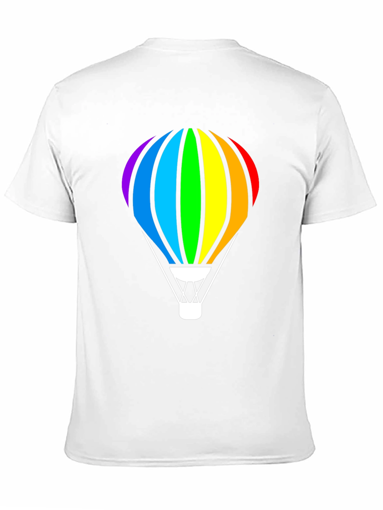 Rainbow Hot Air Balloon Black T-Shirt