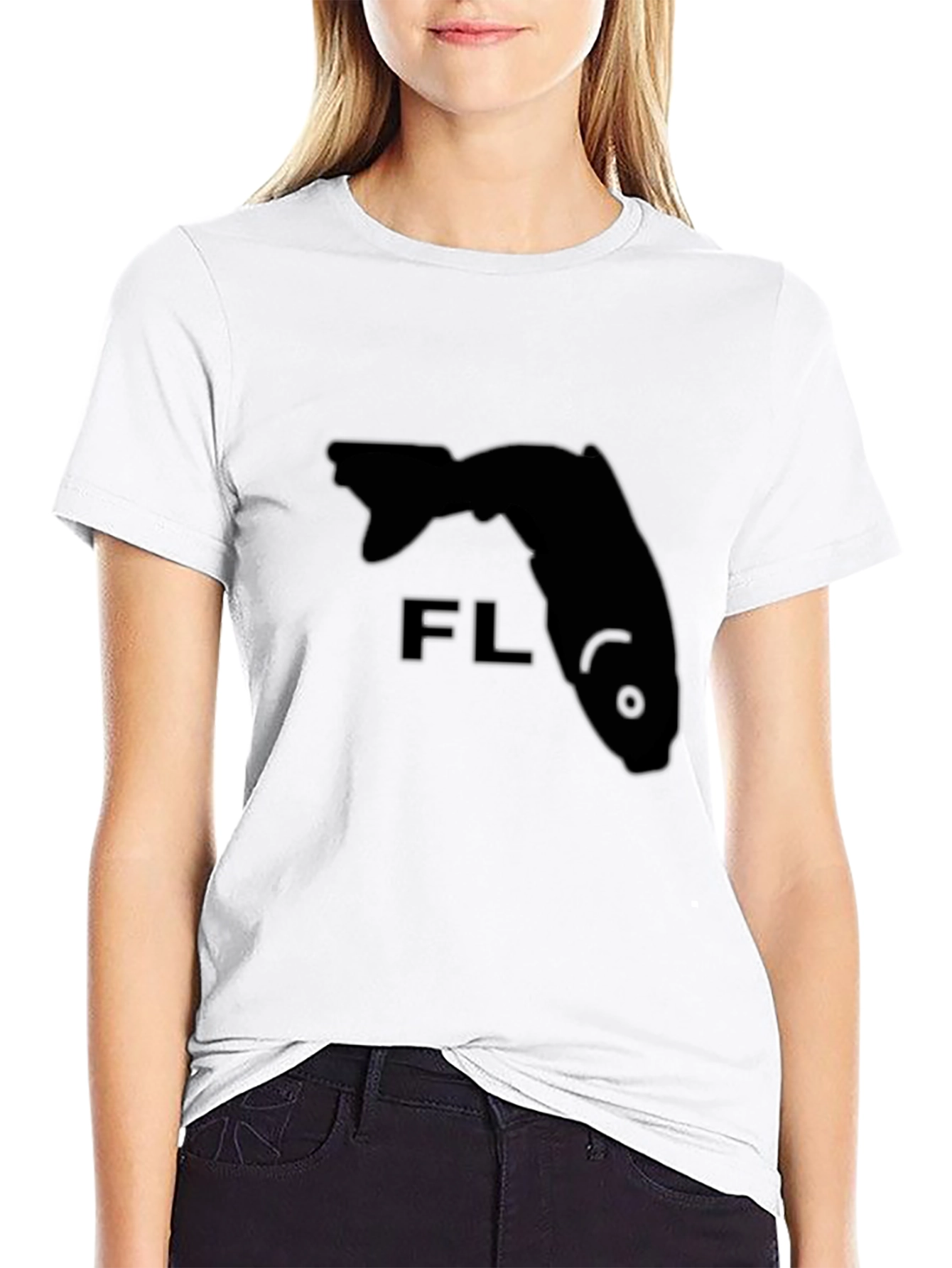 Florida Fish State Tee - Black Crew Neck