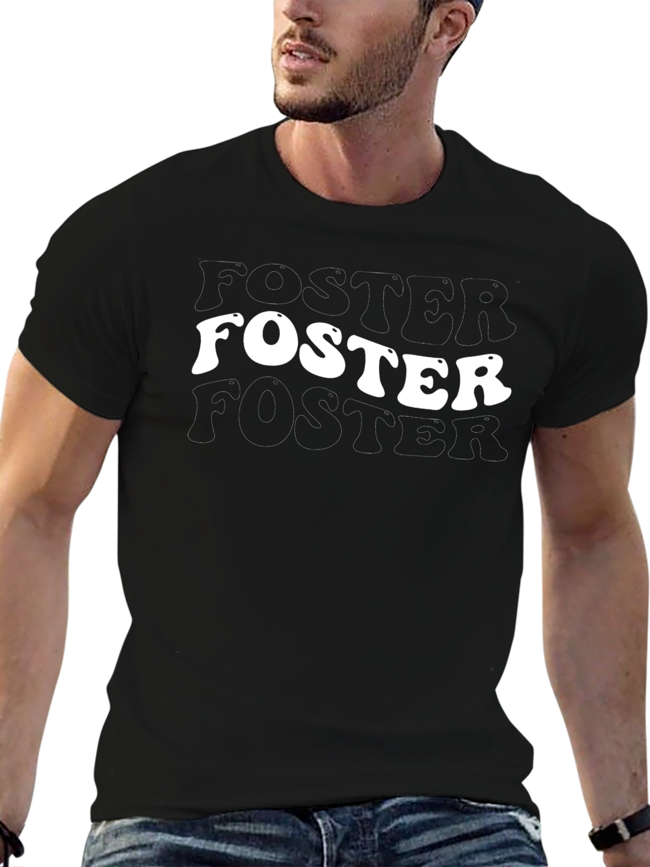 Retro Foster Graphic Black T-Shirt