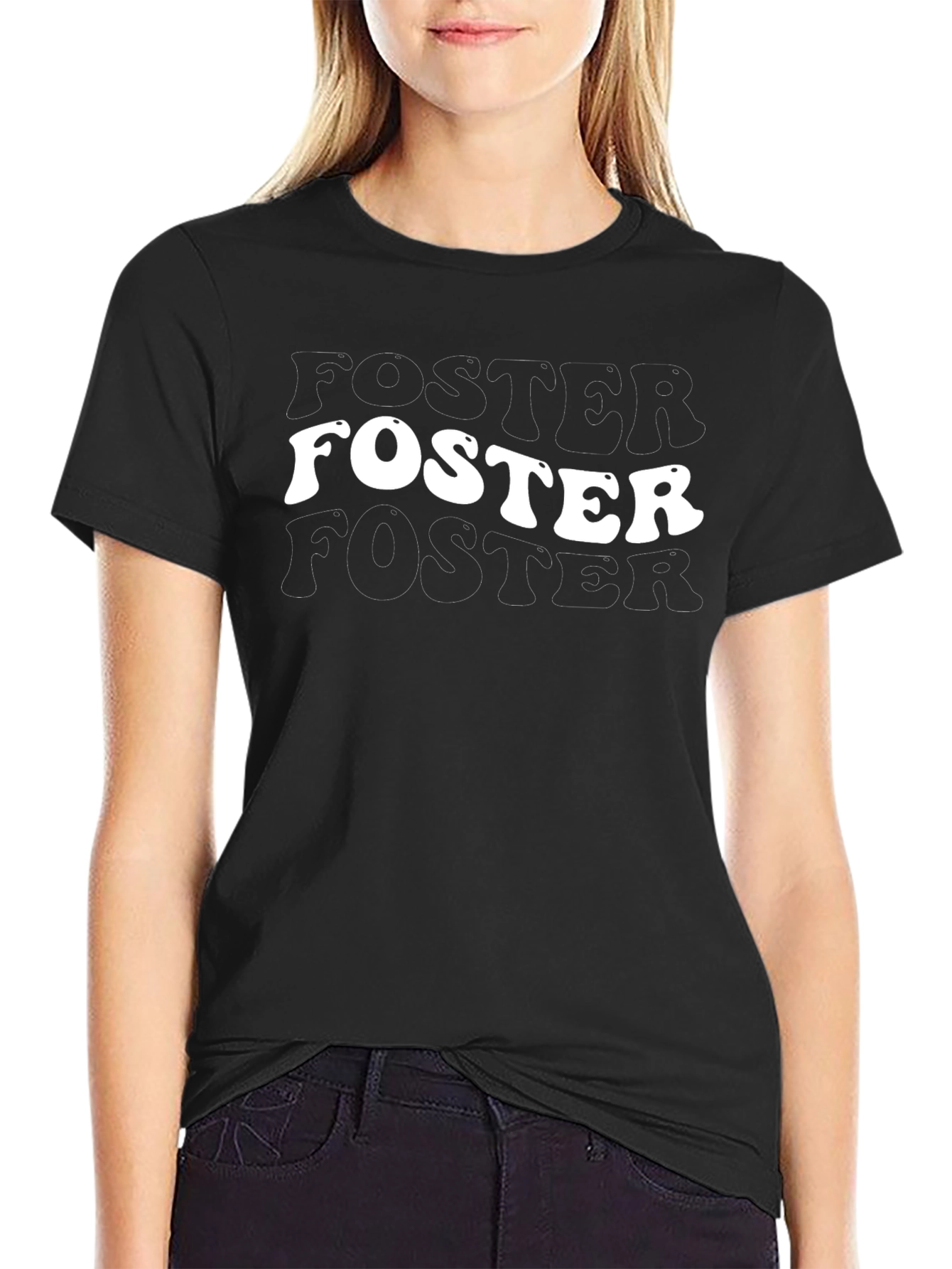 Retro Foster Graphic Black T-Shirt