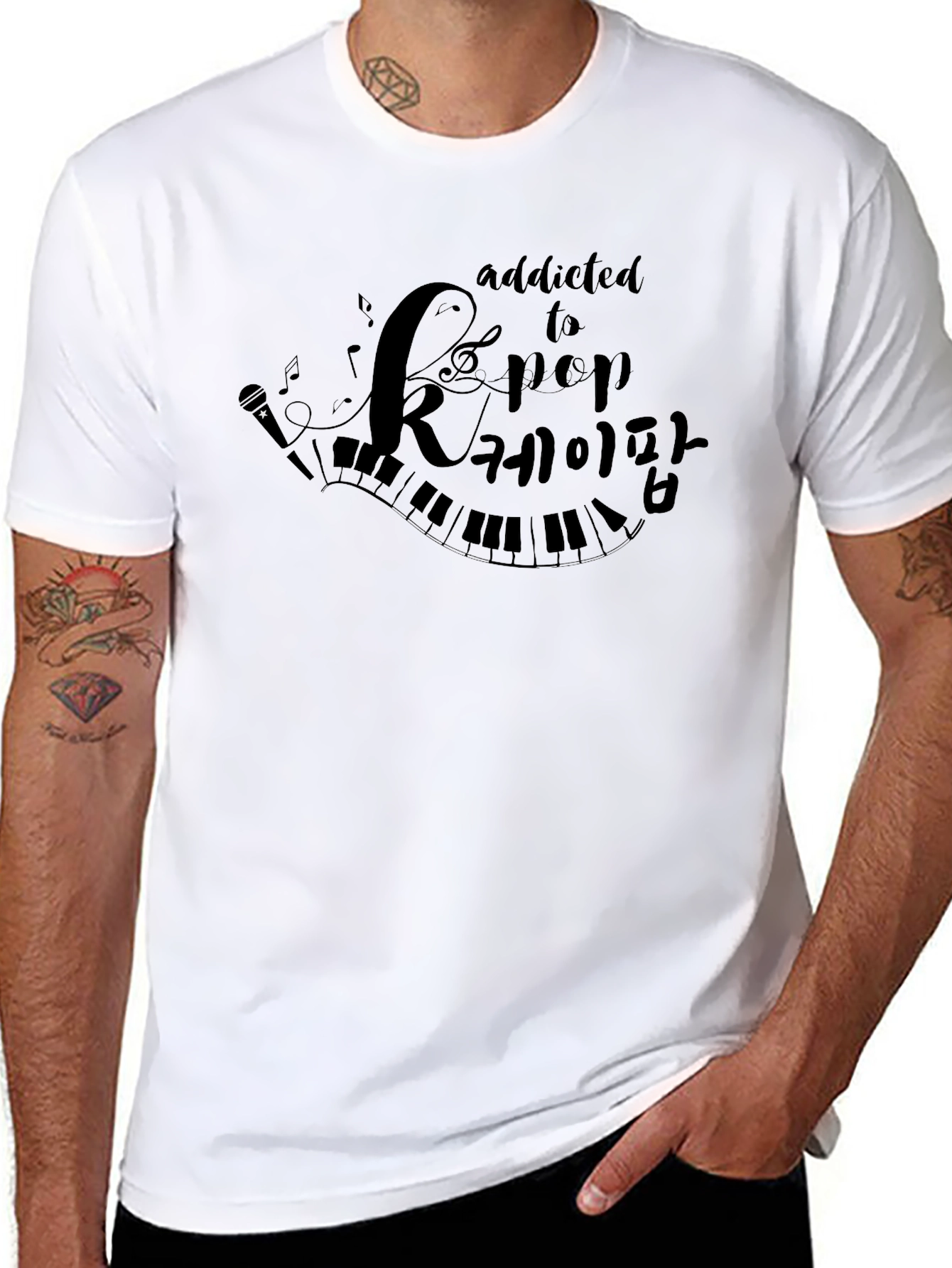 K-Pop Addict Black T-Shirt