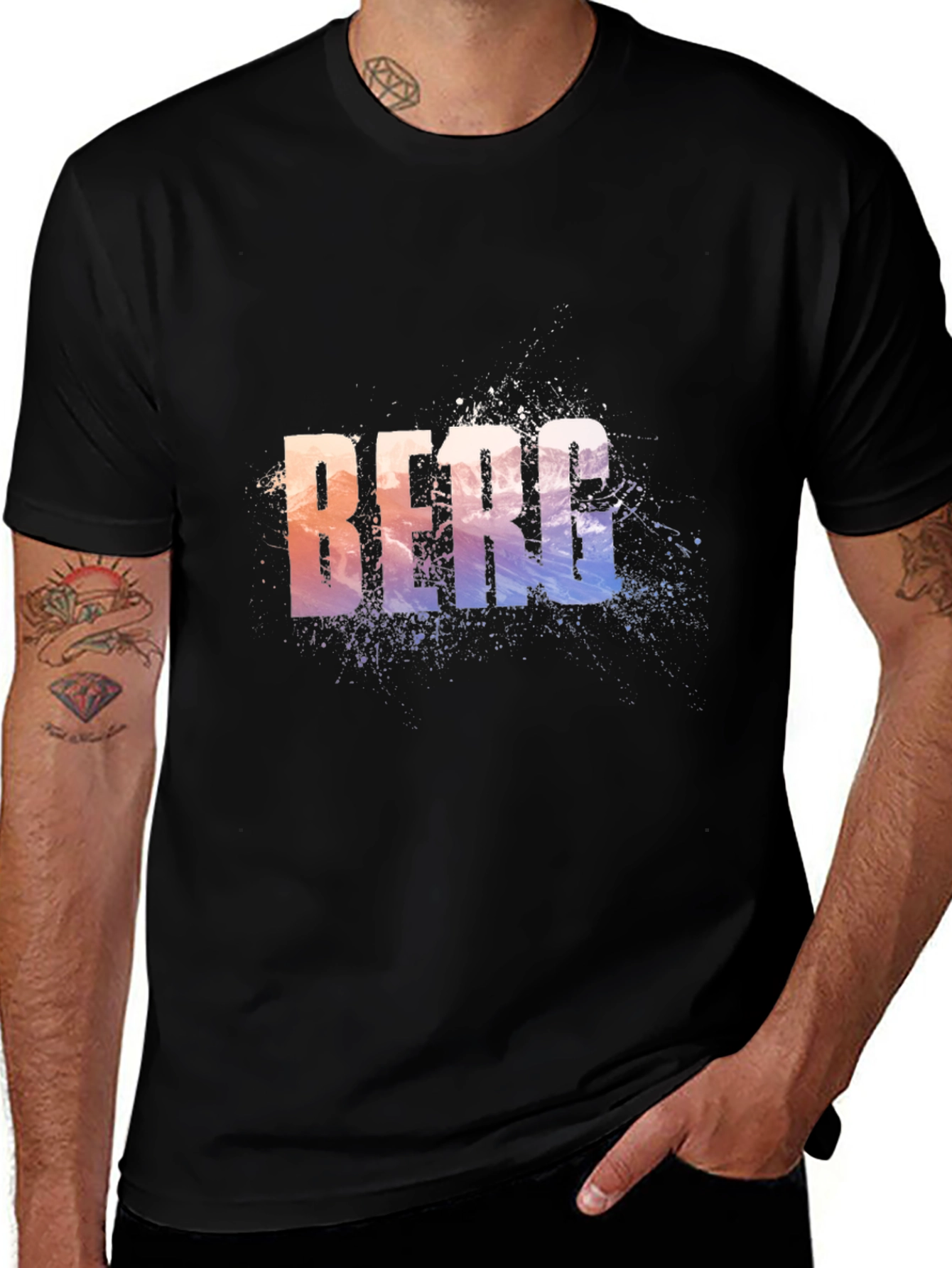 BERG Graphic Tee - Trendy Mens Black T-Shirt