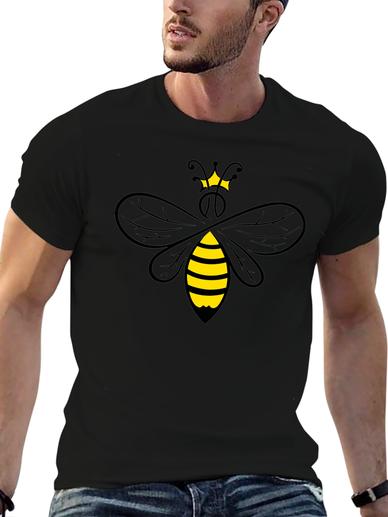 Queen Bee Graphic T-Shirt - Black Cotton Tee