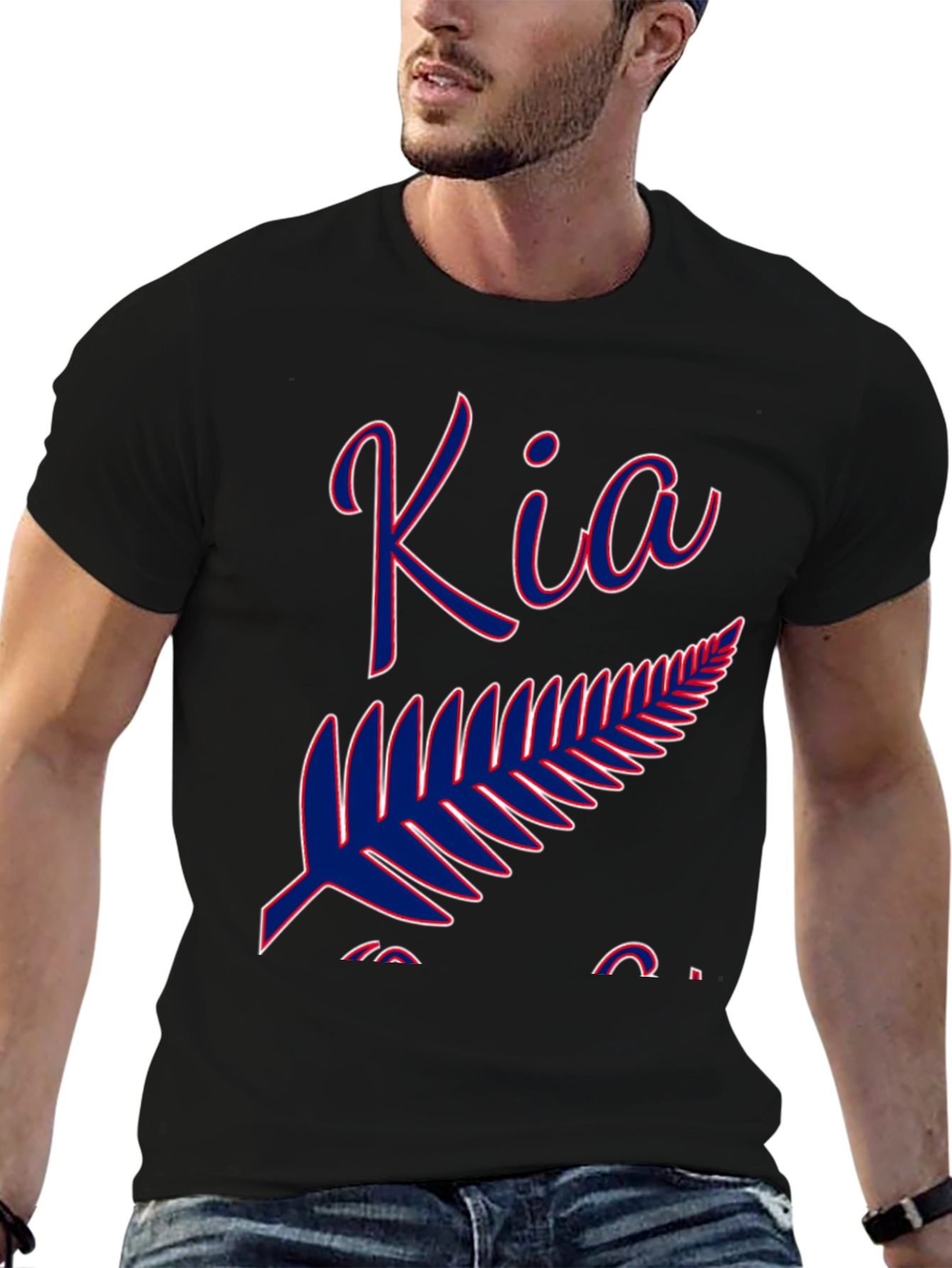 Kia New Zealand Fern T-Shirt - Black