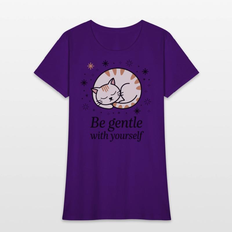 Gentle Sleeping Cat Design with Positive Quote