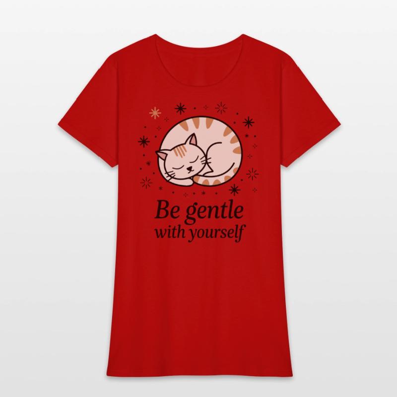 Gentle Sleeping Cat Design with Positive Quote