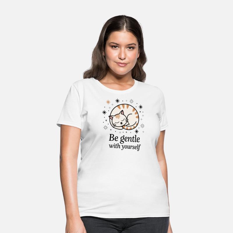 Gentle Sleeping Cat Design with Positive Quote