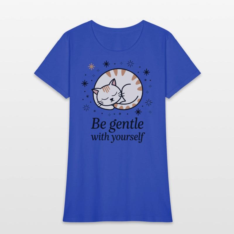 Gentle Sleeping Cat Design with Positive Quote