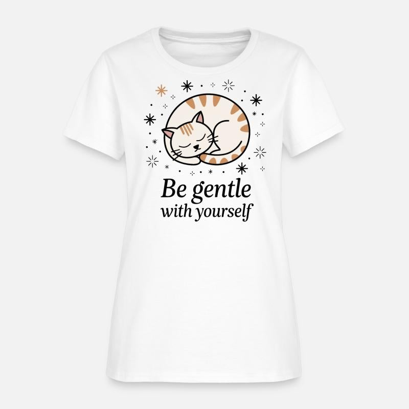 Gentle Sleeping Cat Design with Positive Quote