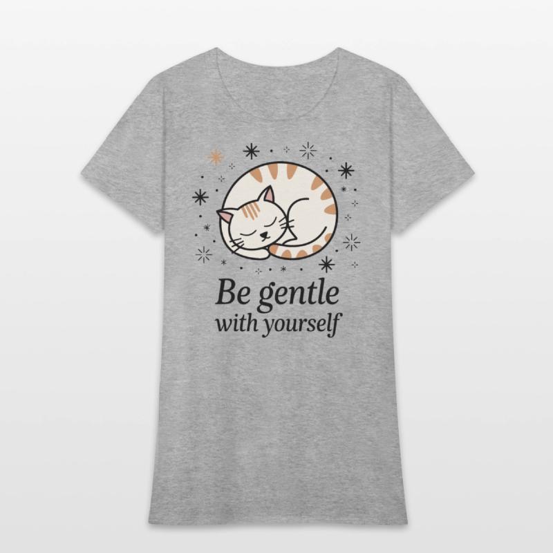 Gentle Sleeping Cat Design with Positive Quote