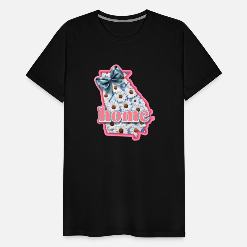 Georgia State Outline Adorned With Daisies And