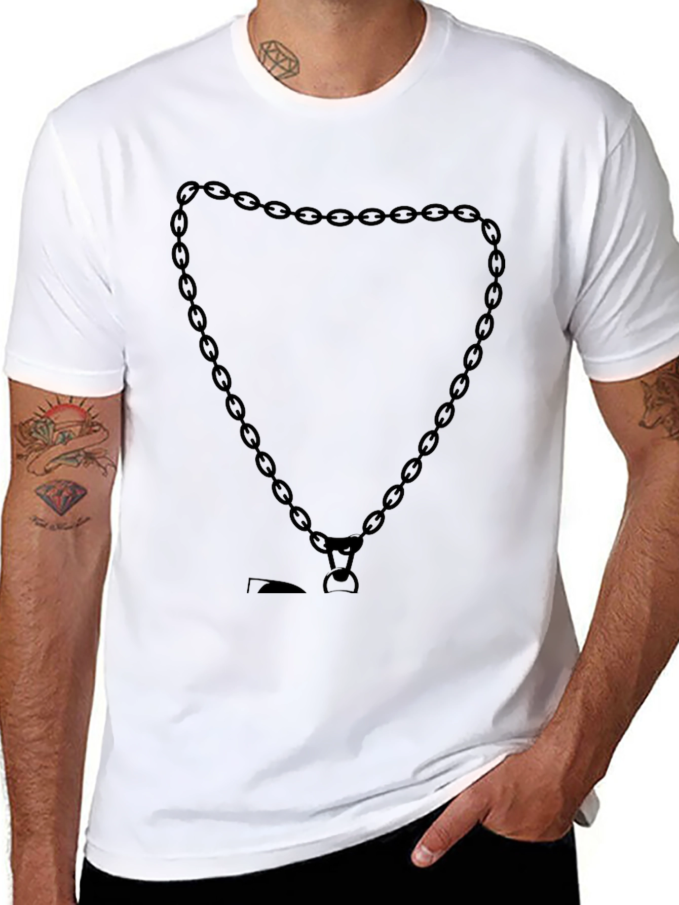 Black Chain Heart Graphic Tee