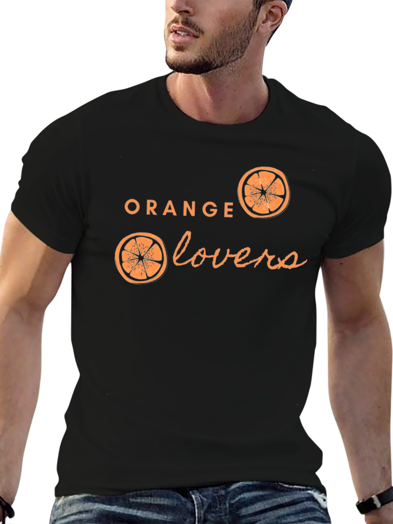 Orange Lovers Graphic T-Shirt - Black