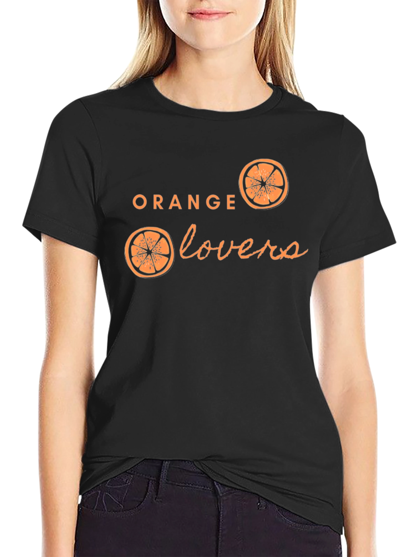 Orange Lovers Graphic T-Shirt - Black