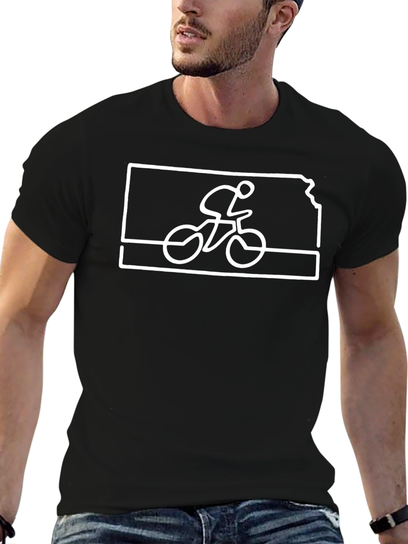 Kansas Biking T-Shirt - State Cyclist Tee