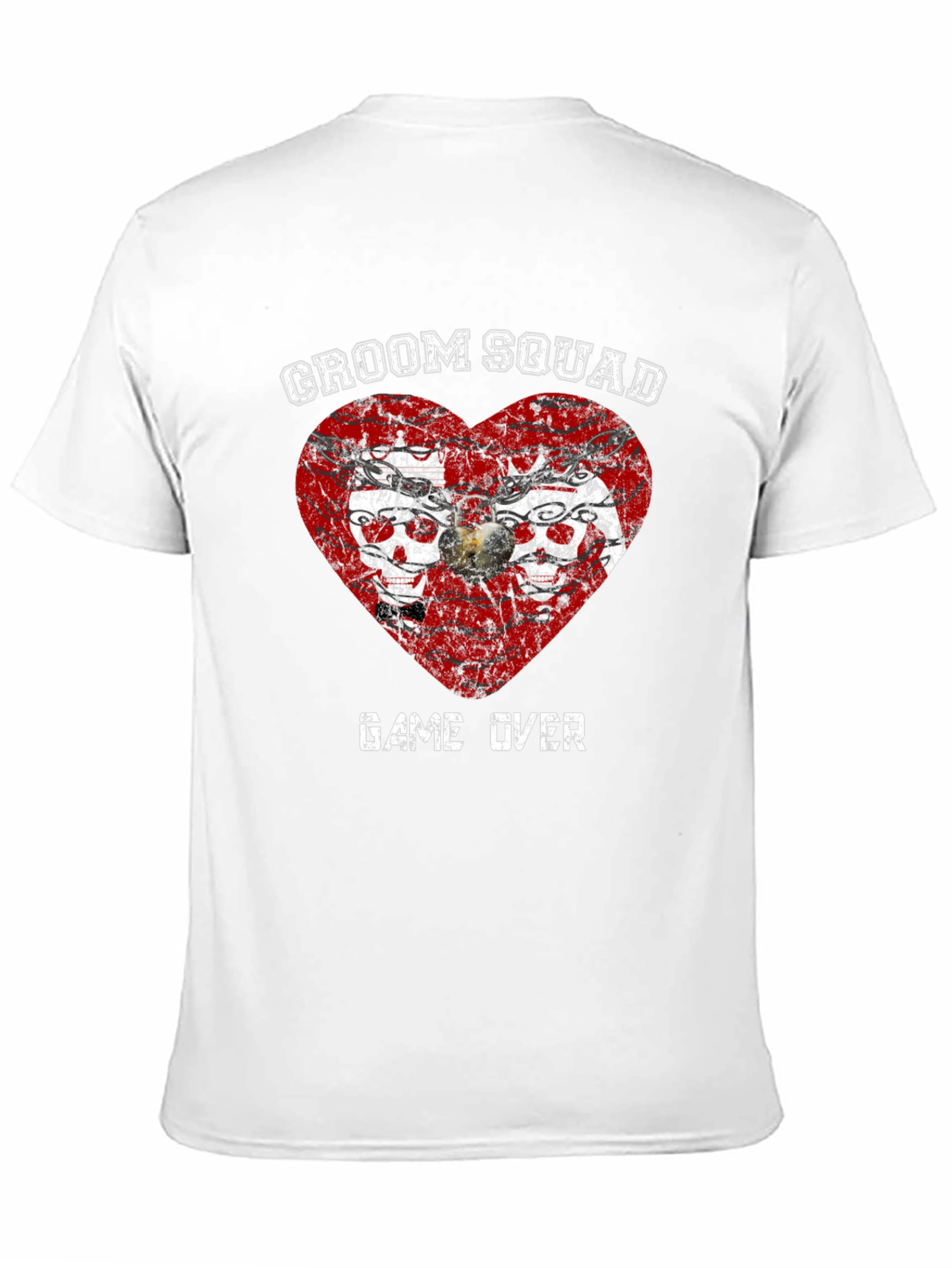 Groom Squad Skull Heart Graphic T-Shirt