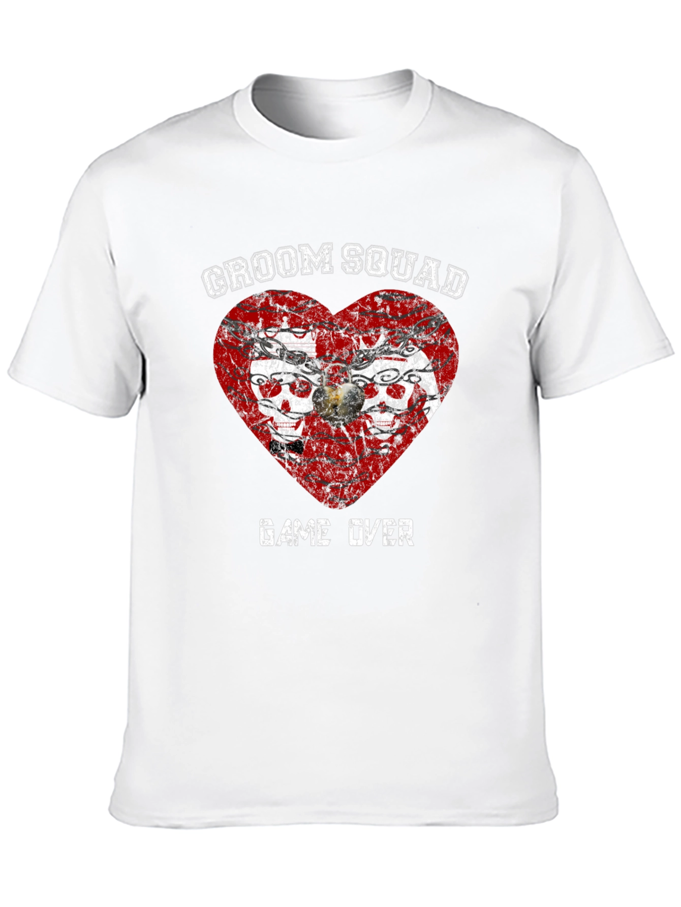 Groom Squad Skull Heart Graphic T-Shirt