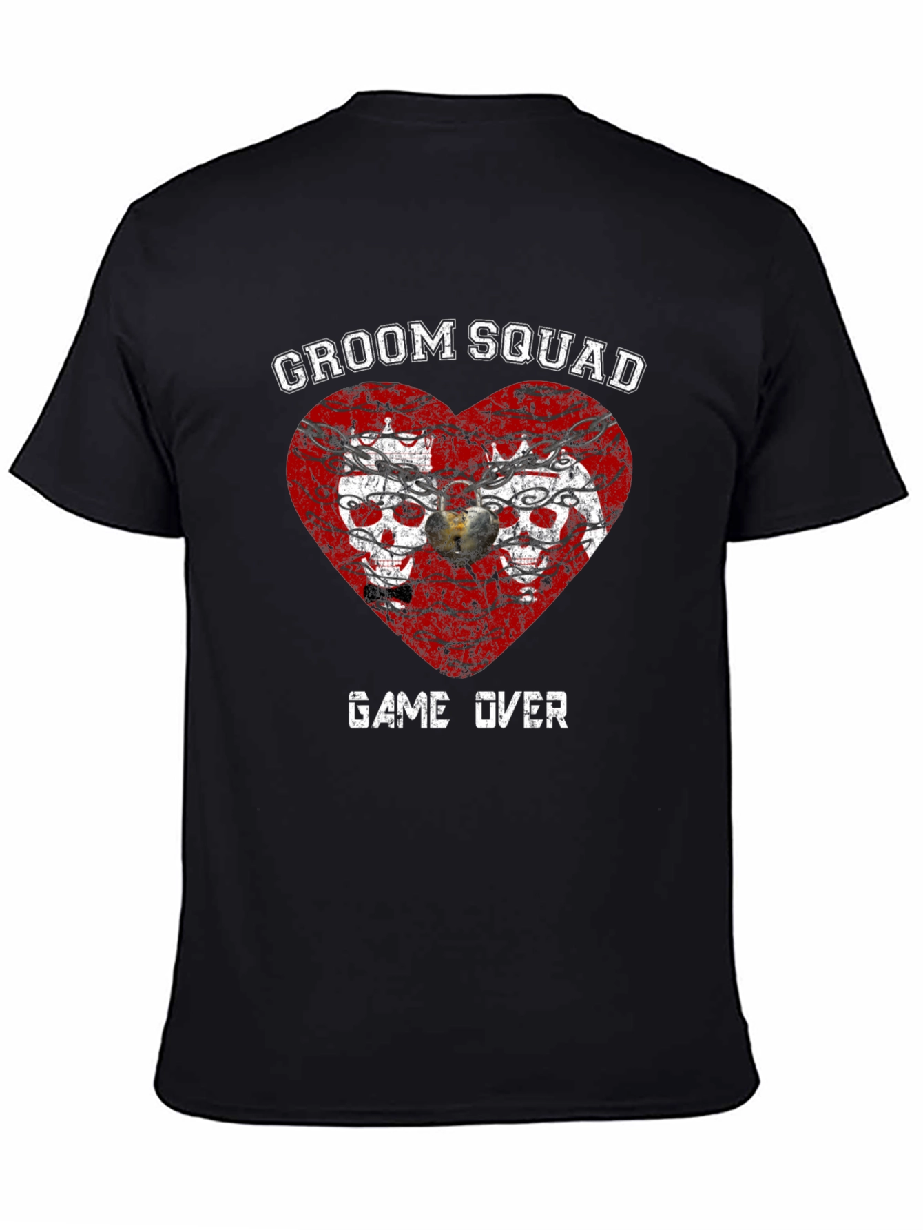Groom Squad Skull Heart Graphic T-Shirt