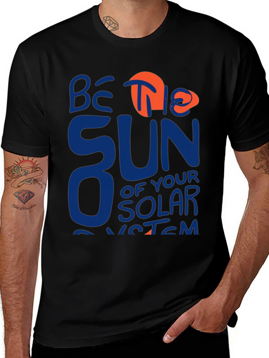 Be The Sun Graphic Tee - Black Cotton Casual T-Shirt