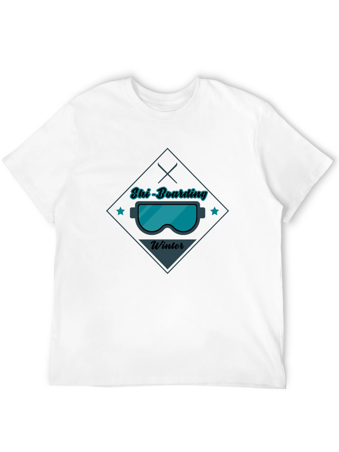Ski-Boarding Winter Graphic Tee - Black