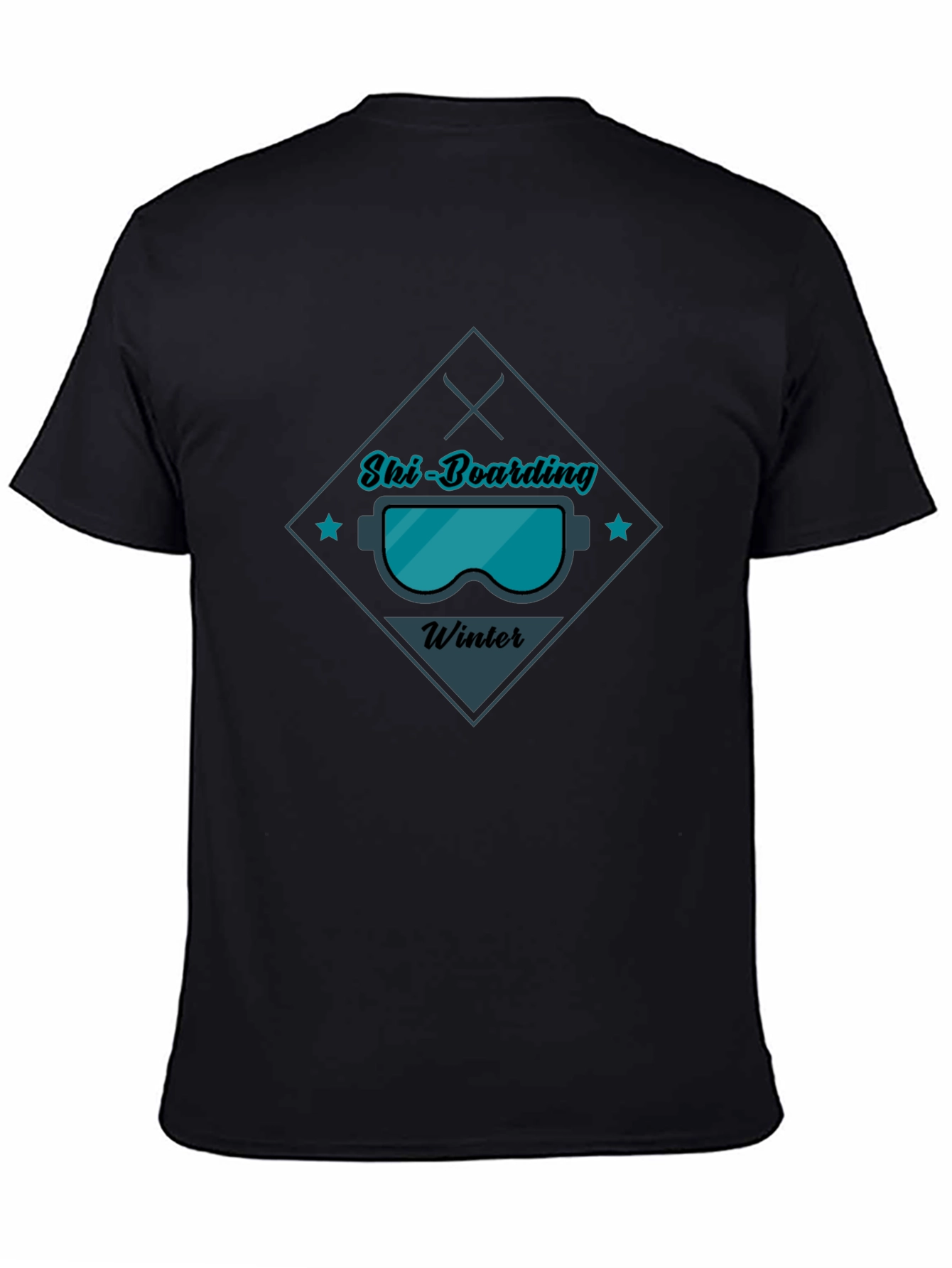 Ski-Boarding Winter Graphic Tee - Black