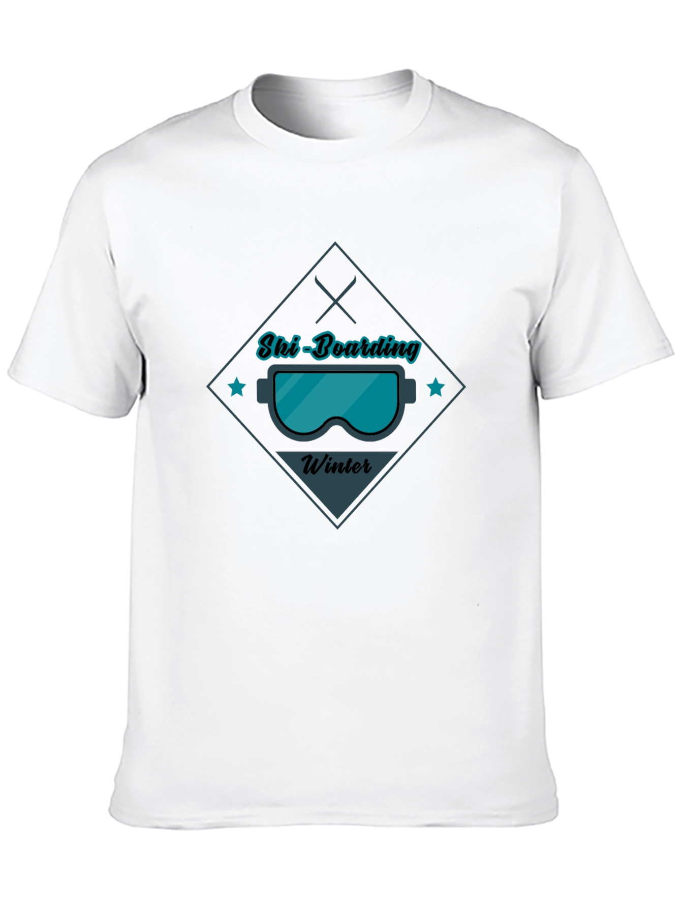 Ski-Boarding Winter Graphic Tee - Black