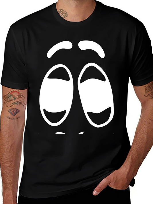 Funny Graphic Sleepy Face Black T-Shirt