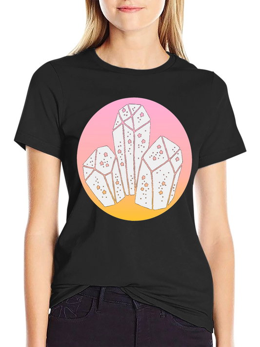 Crystal Cluster Graphic Black T-Shirt