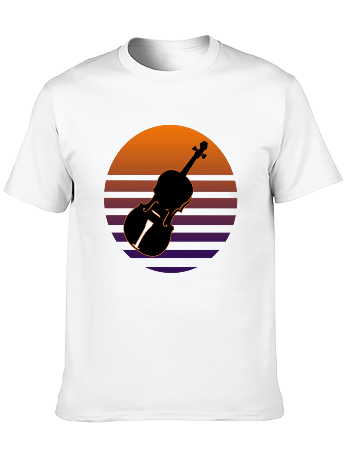 Retro Violin Sunset Graphic Tee