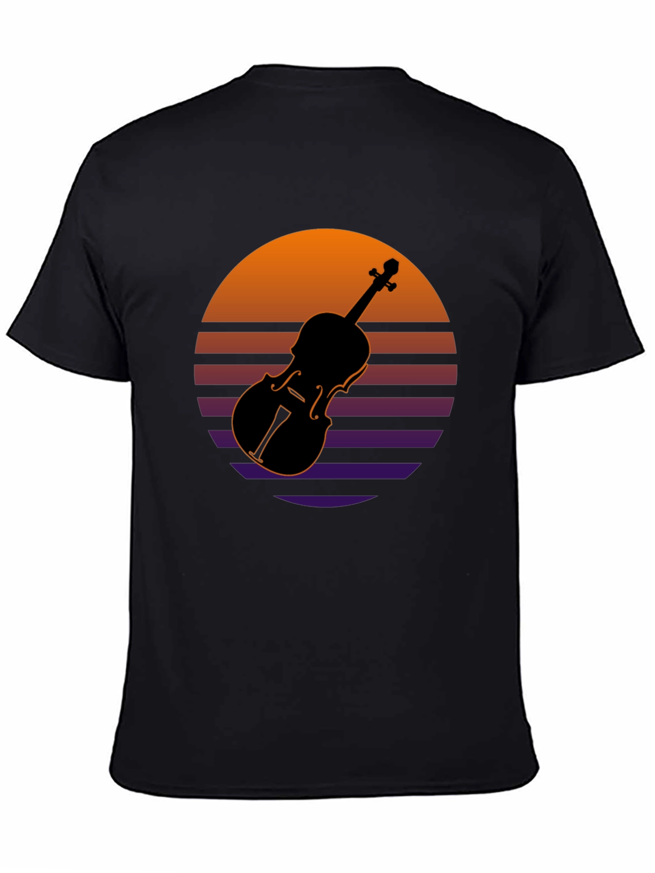 Retro Violin Sunset Graphic Tee