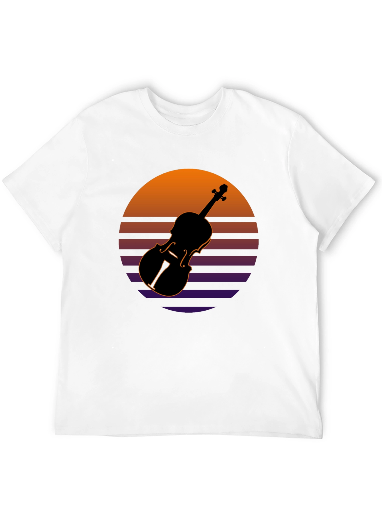 Retro Violin Sunset Graphic Tee