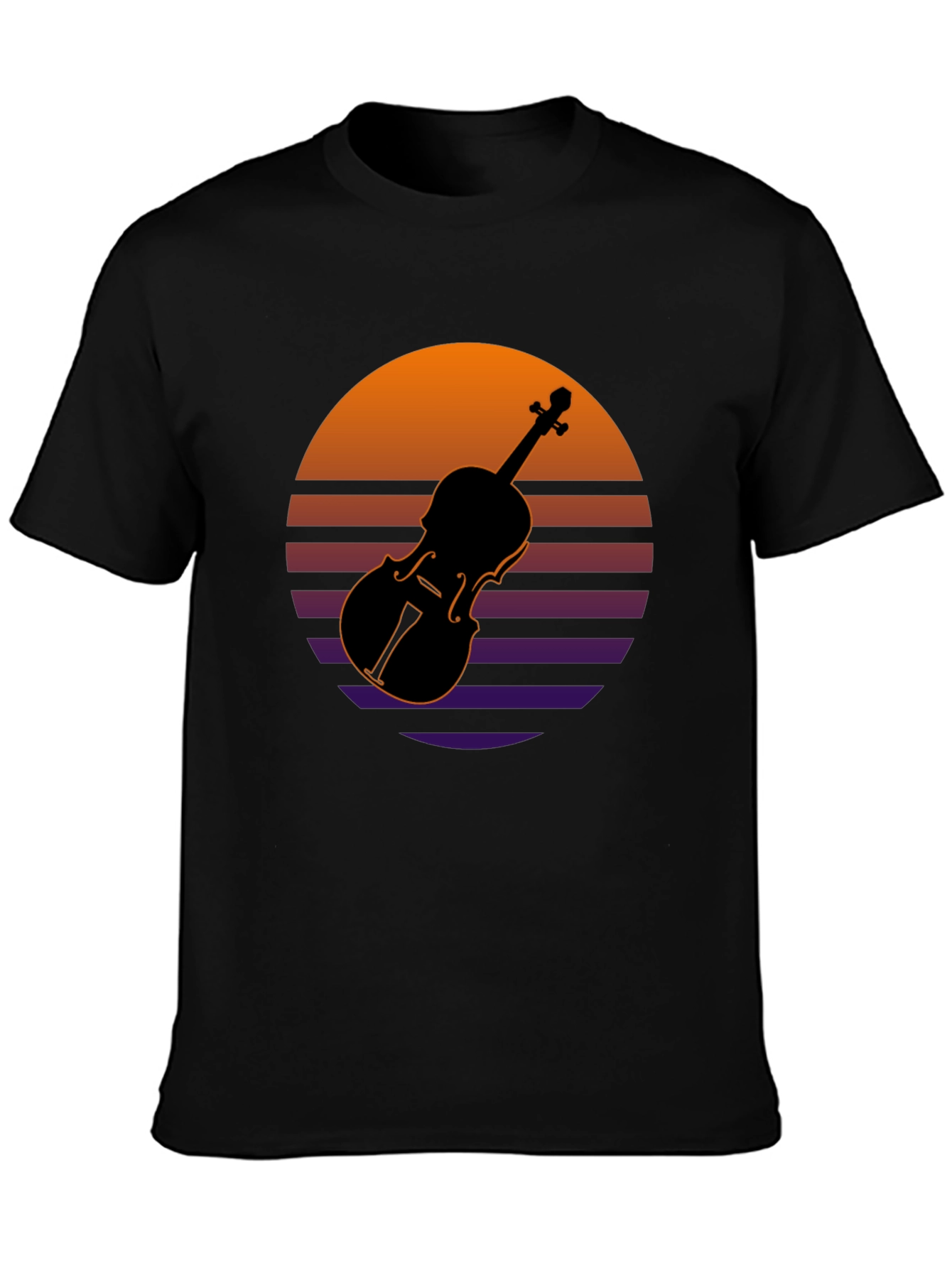 Retro Violin Sunset Graphic Tee