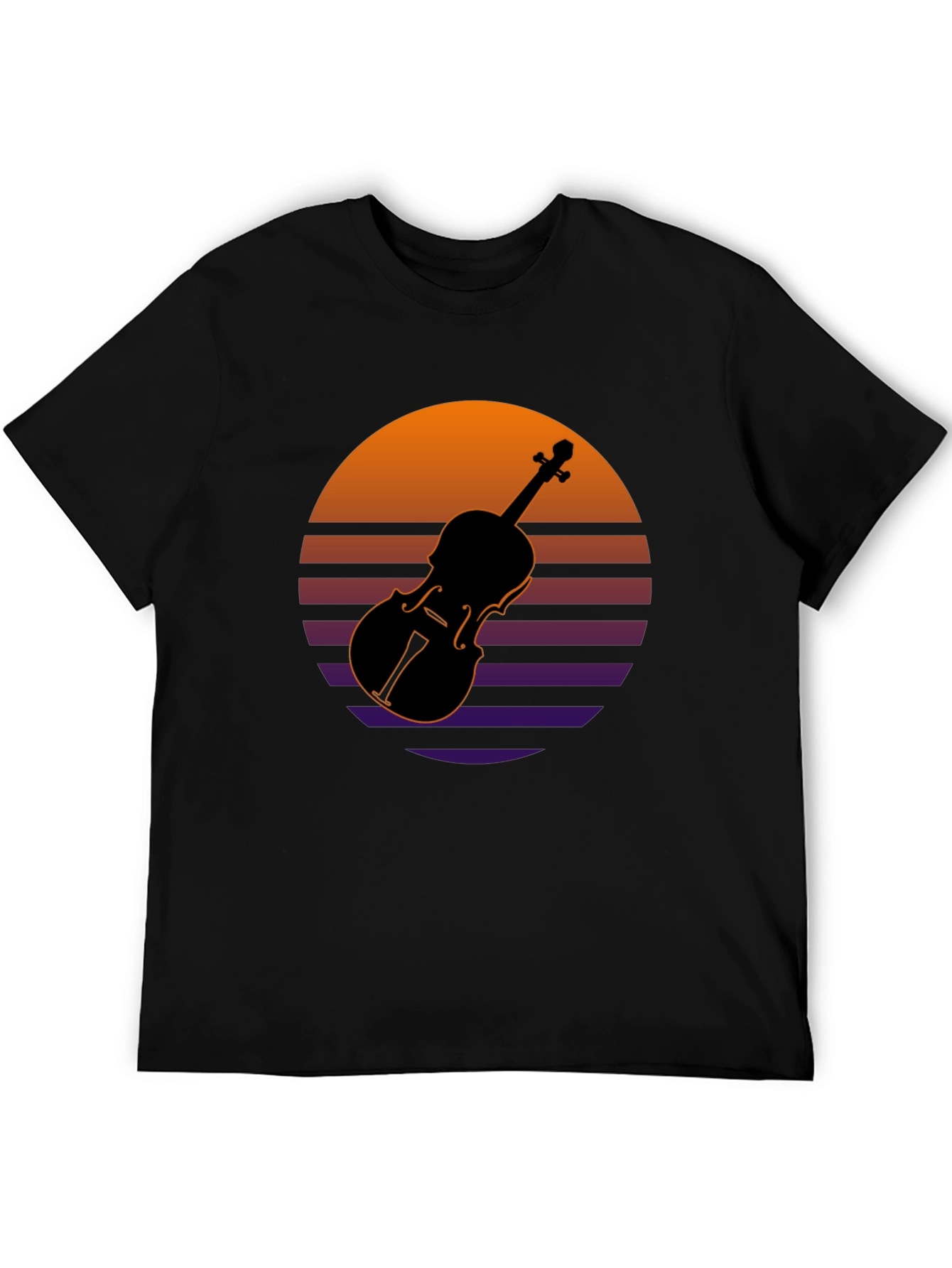 Retro Violin Sunset Graphic Tee