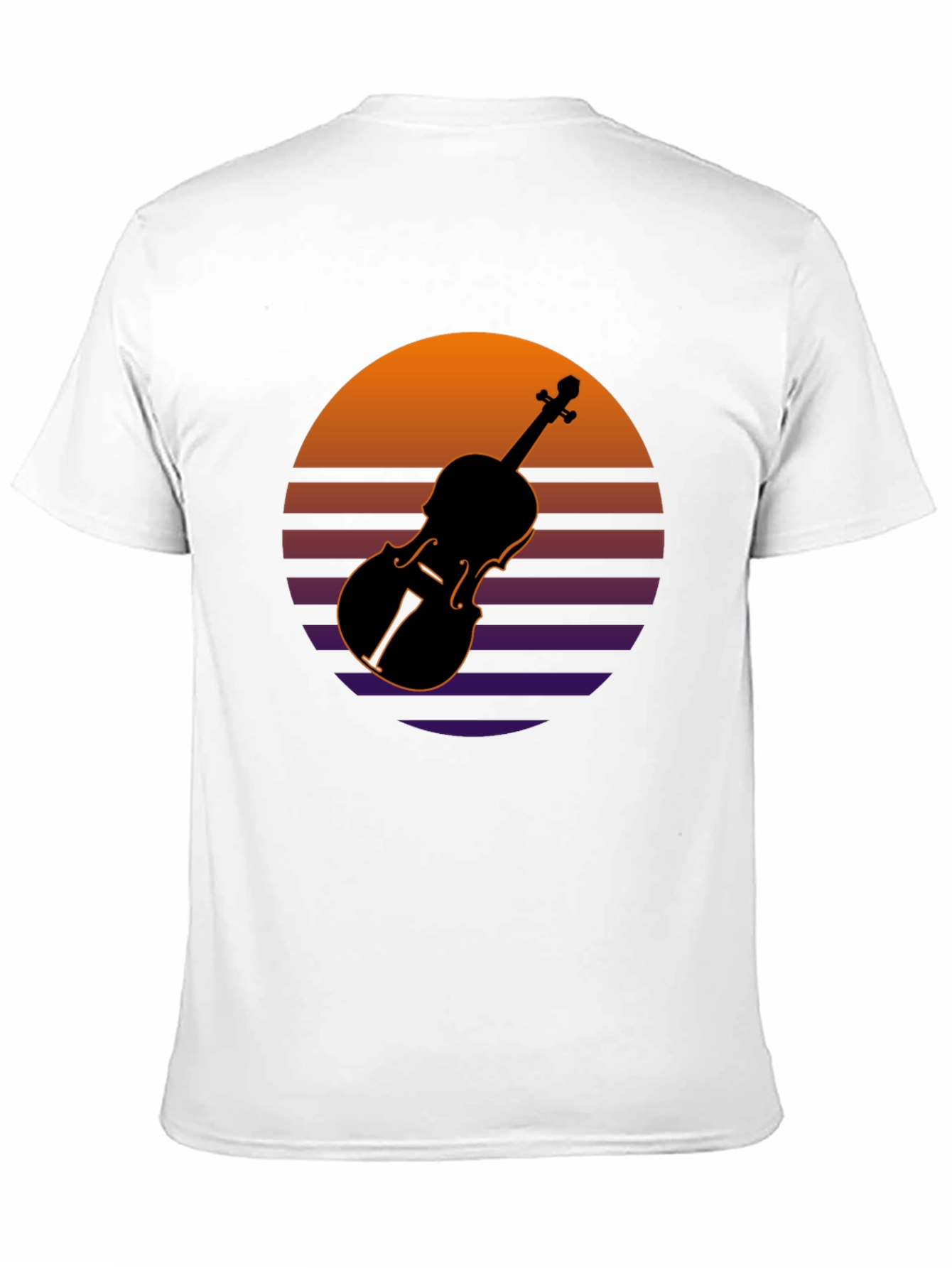 Retro Violin Sunset Graphic Tee