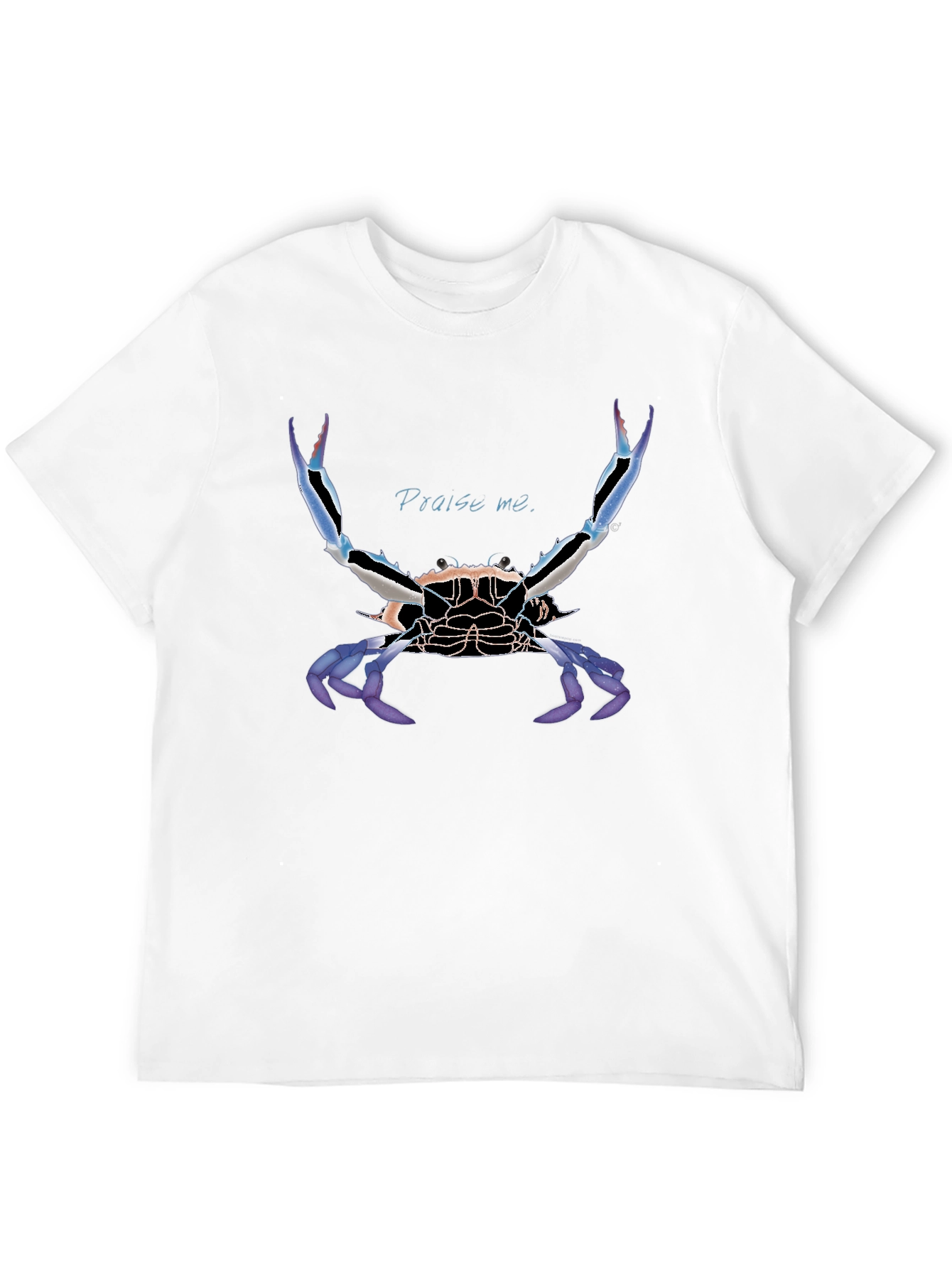 Praise Me Crab Graphic Tee - Black Cotton T-Shirt