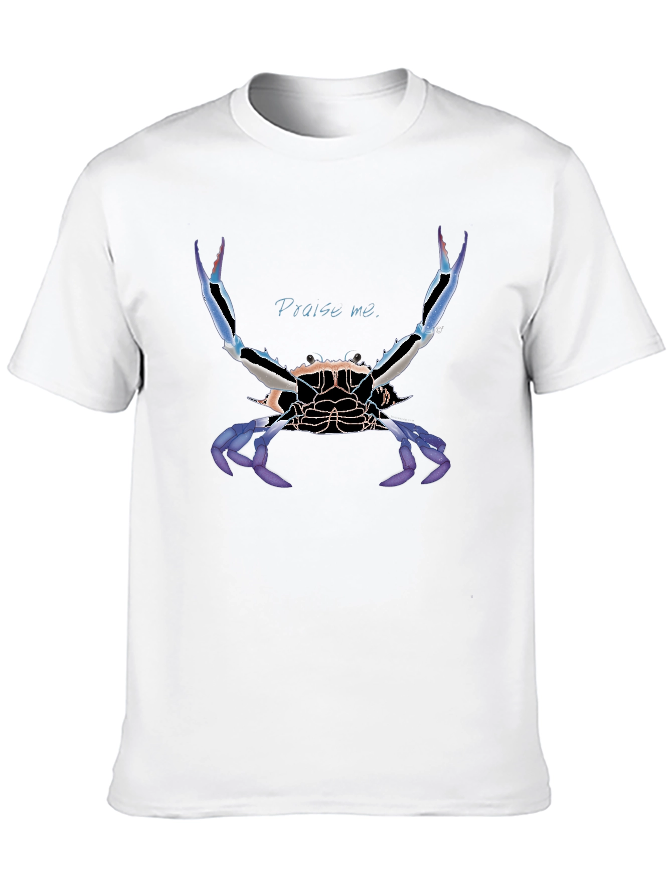 Praise Me Crab Graphic Tee - Black Cotton T-Shirt