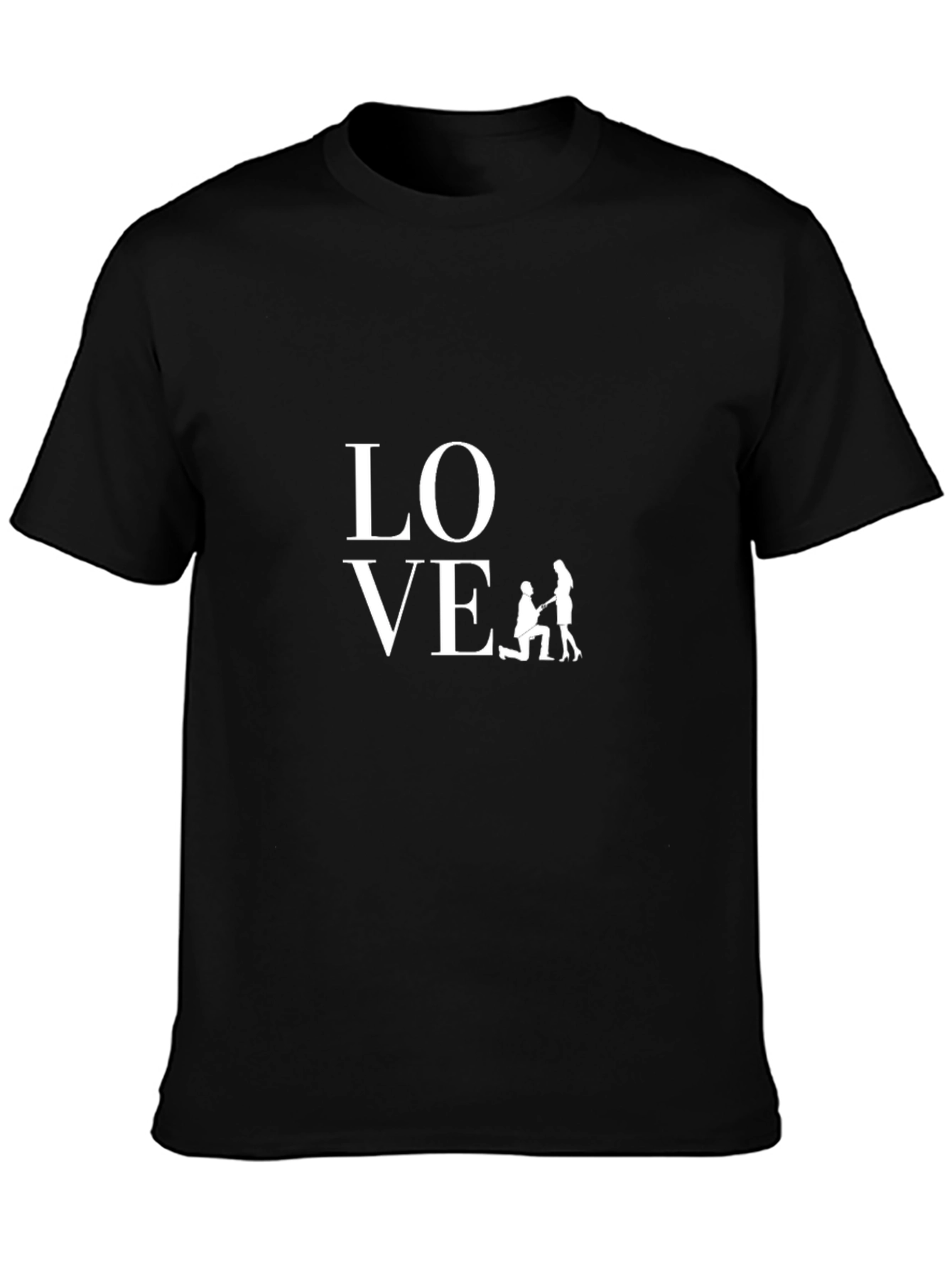 Love Proposal Graphic Tee - Black Cotton Blend