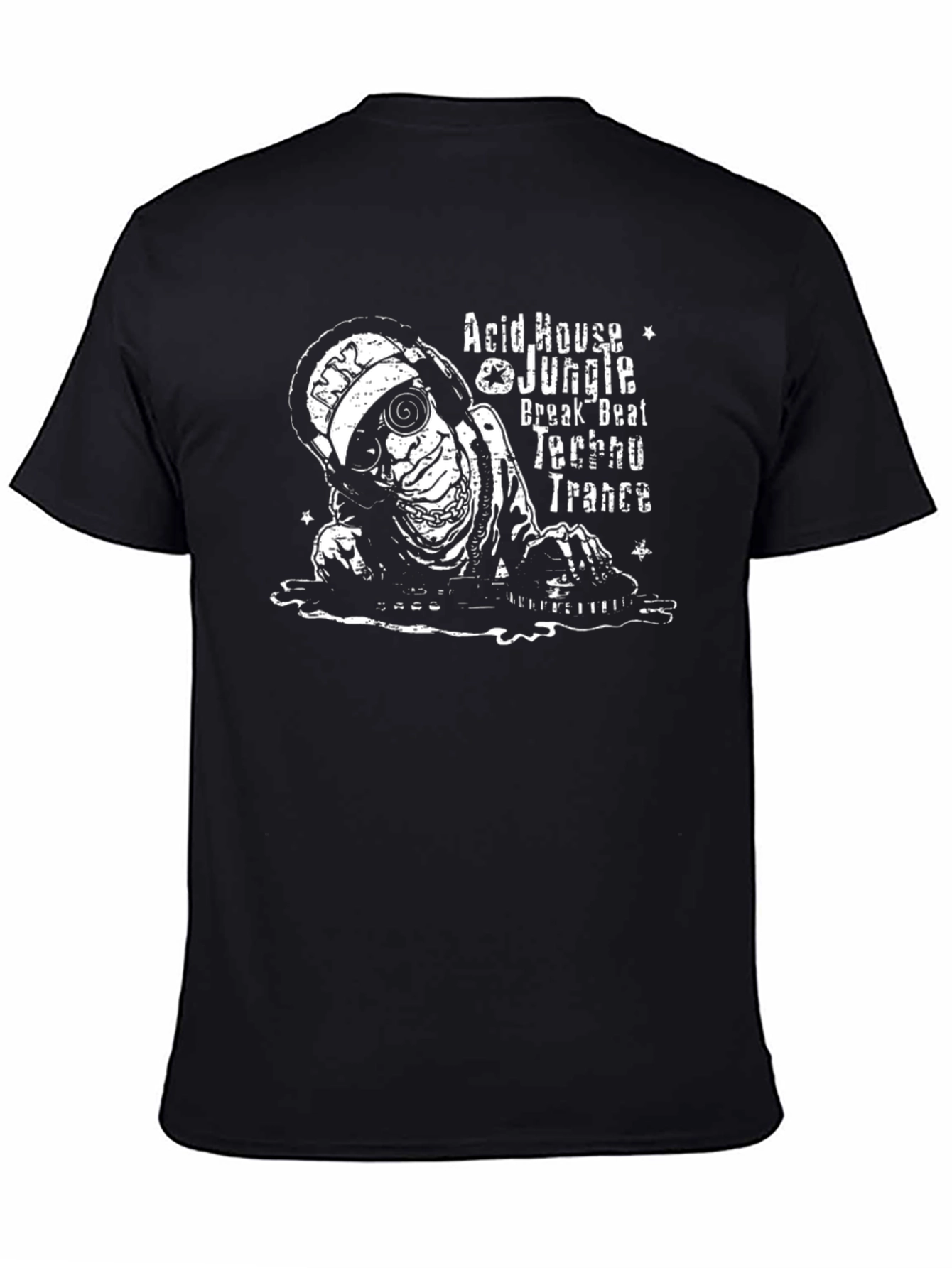 DJ Skeleton Graphic Tee - Acid House Music Shirt