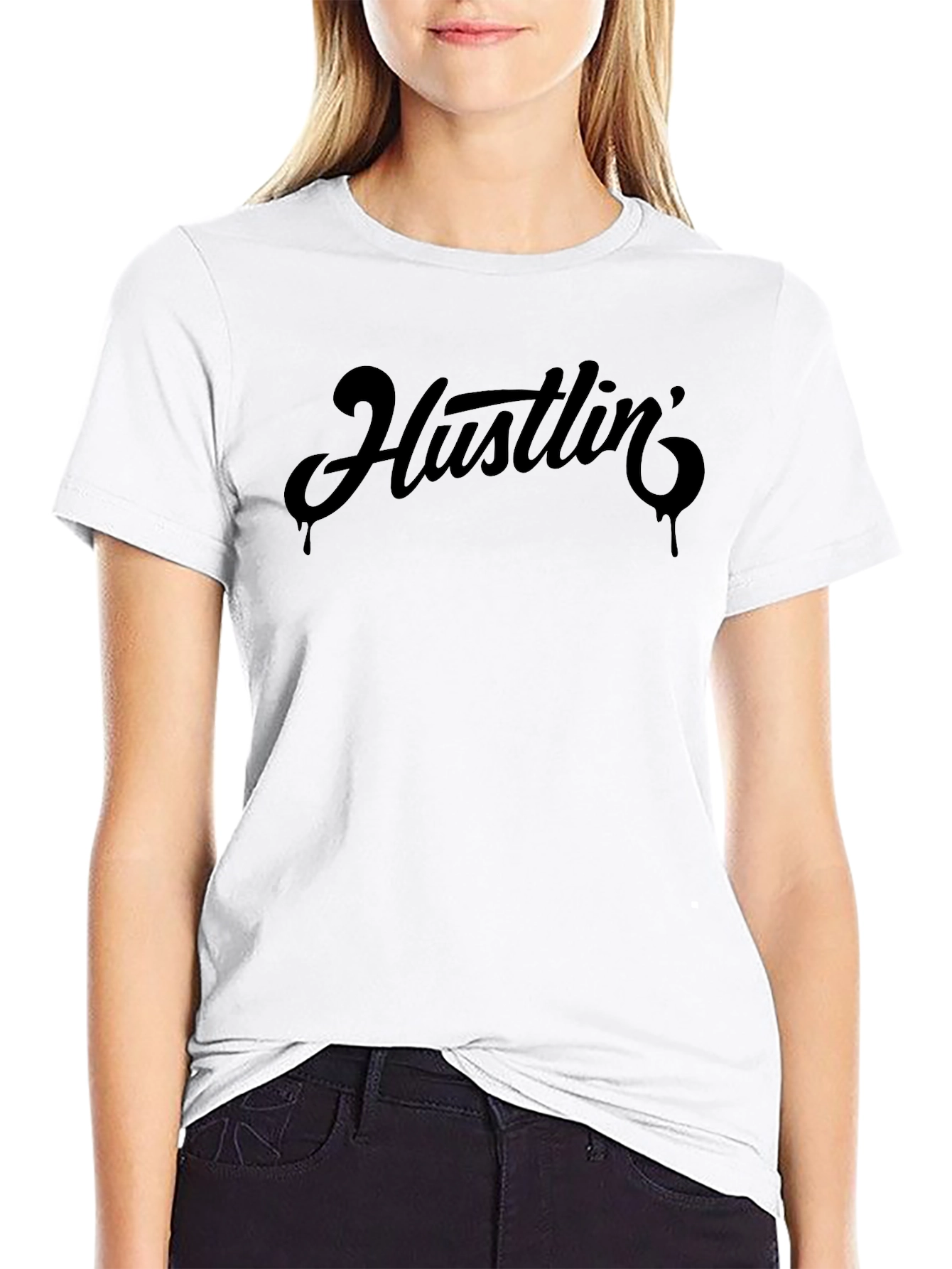 Hustlin Black Graphic Tee - Stylish Menswear