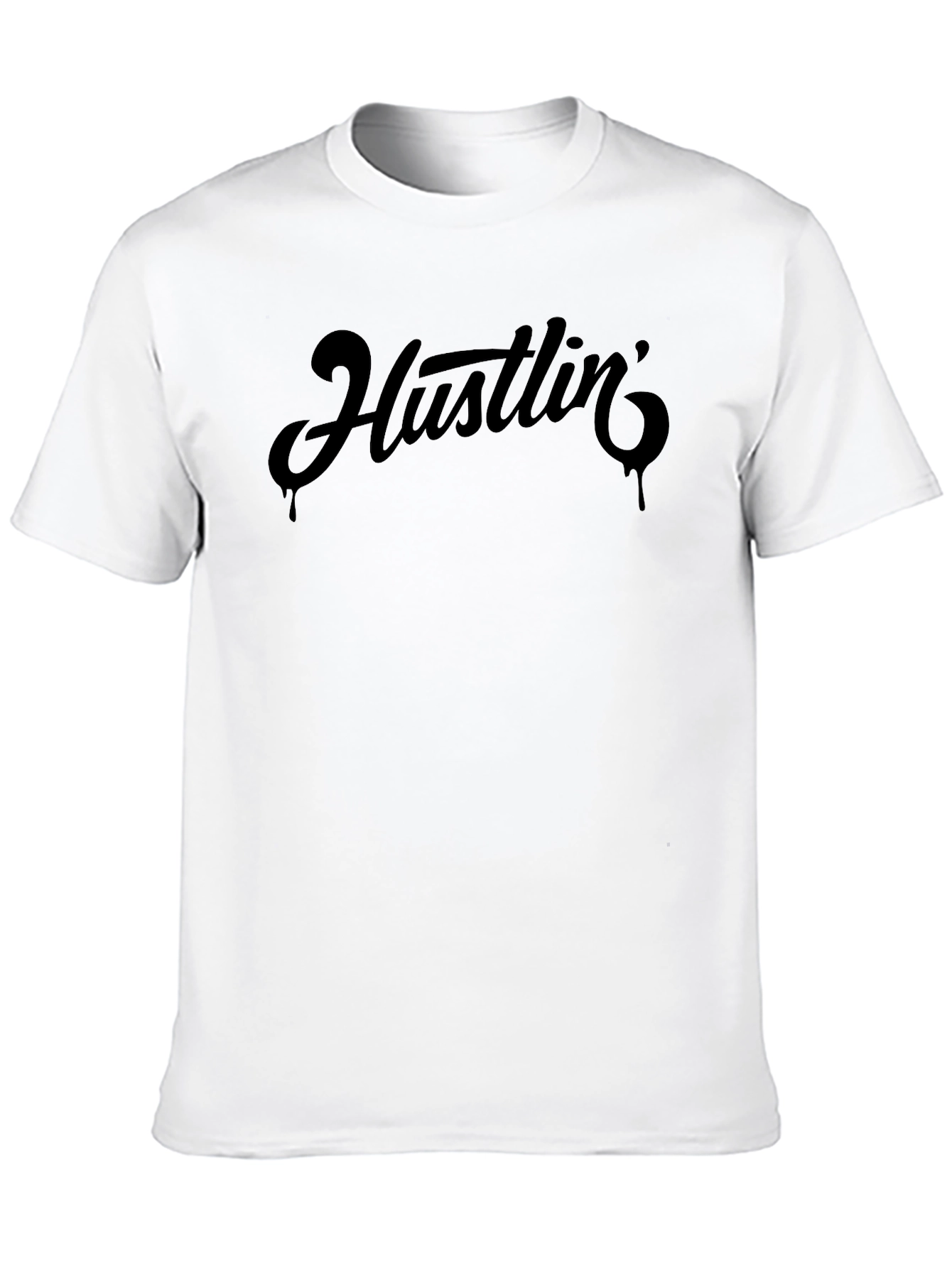 Hustlin Black Graphic Tee - Stylish Menswear
