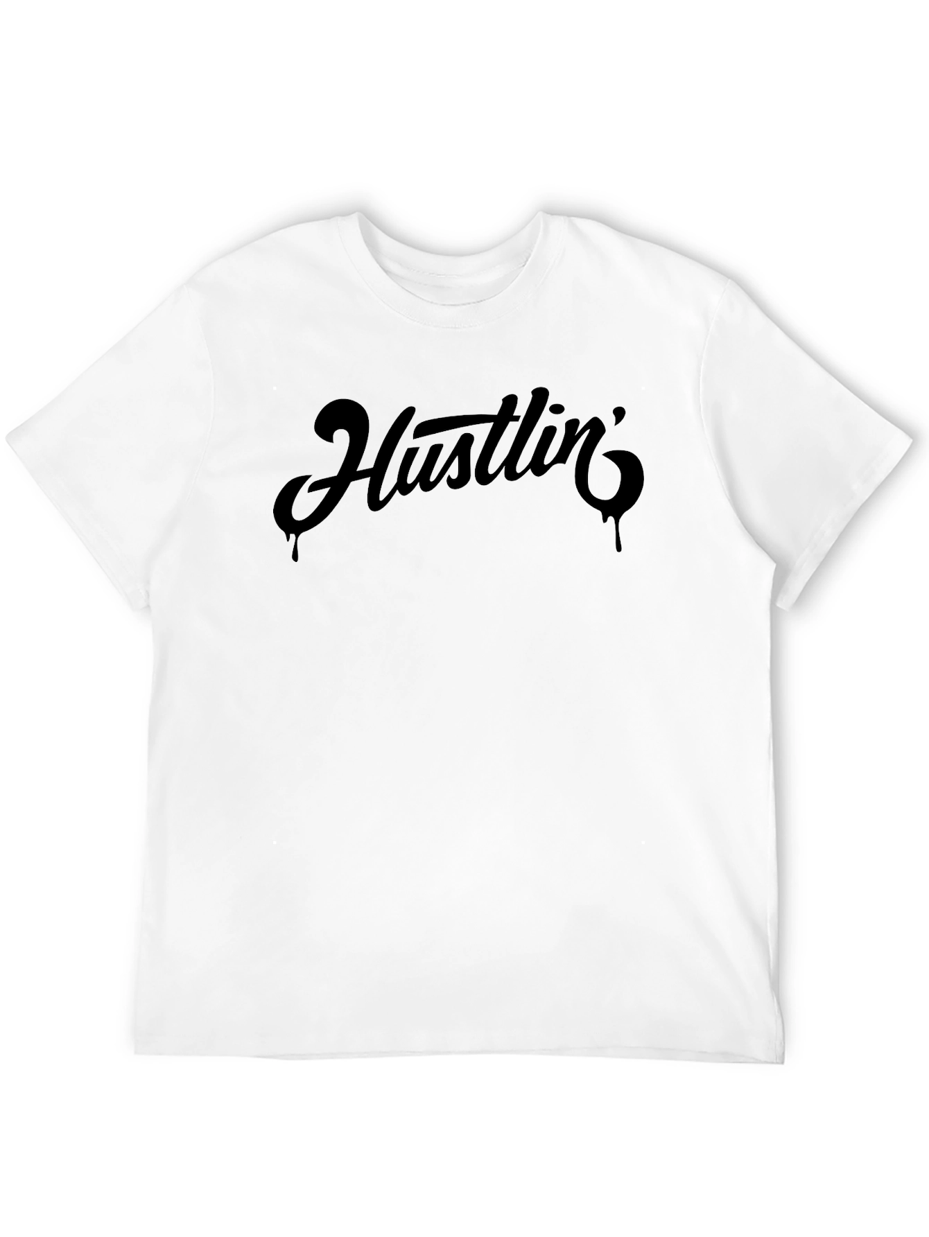 Hustlin Black Graphic Tee - Stylish Menswear