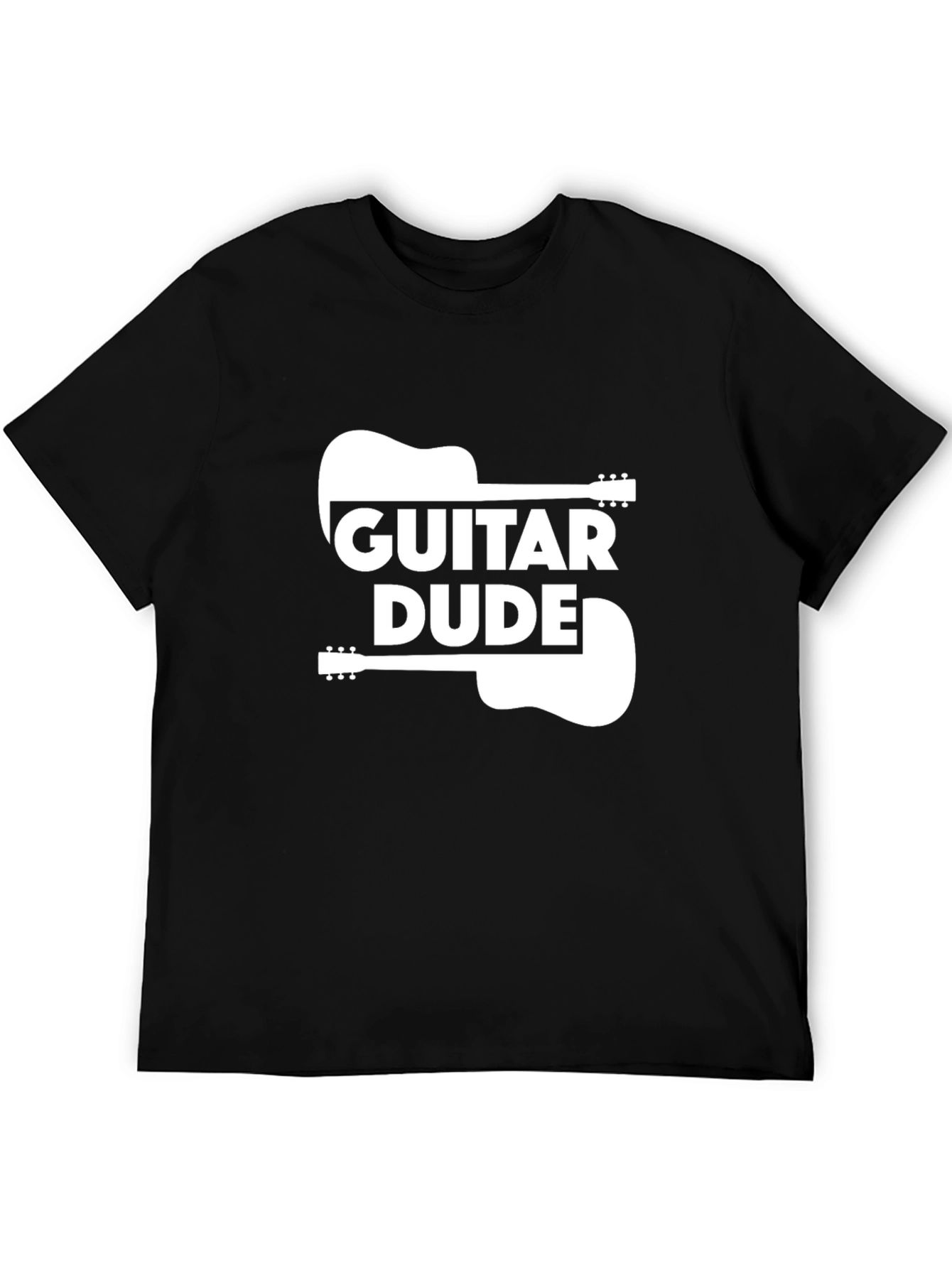 Guitar Dude Graphic Tee - Black Cotton T-Shirt