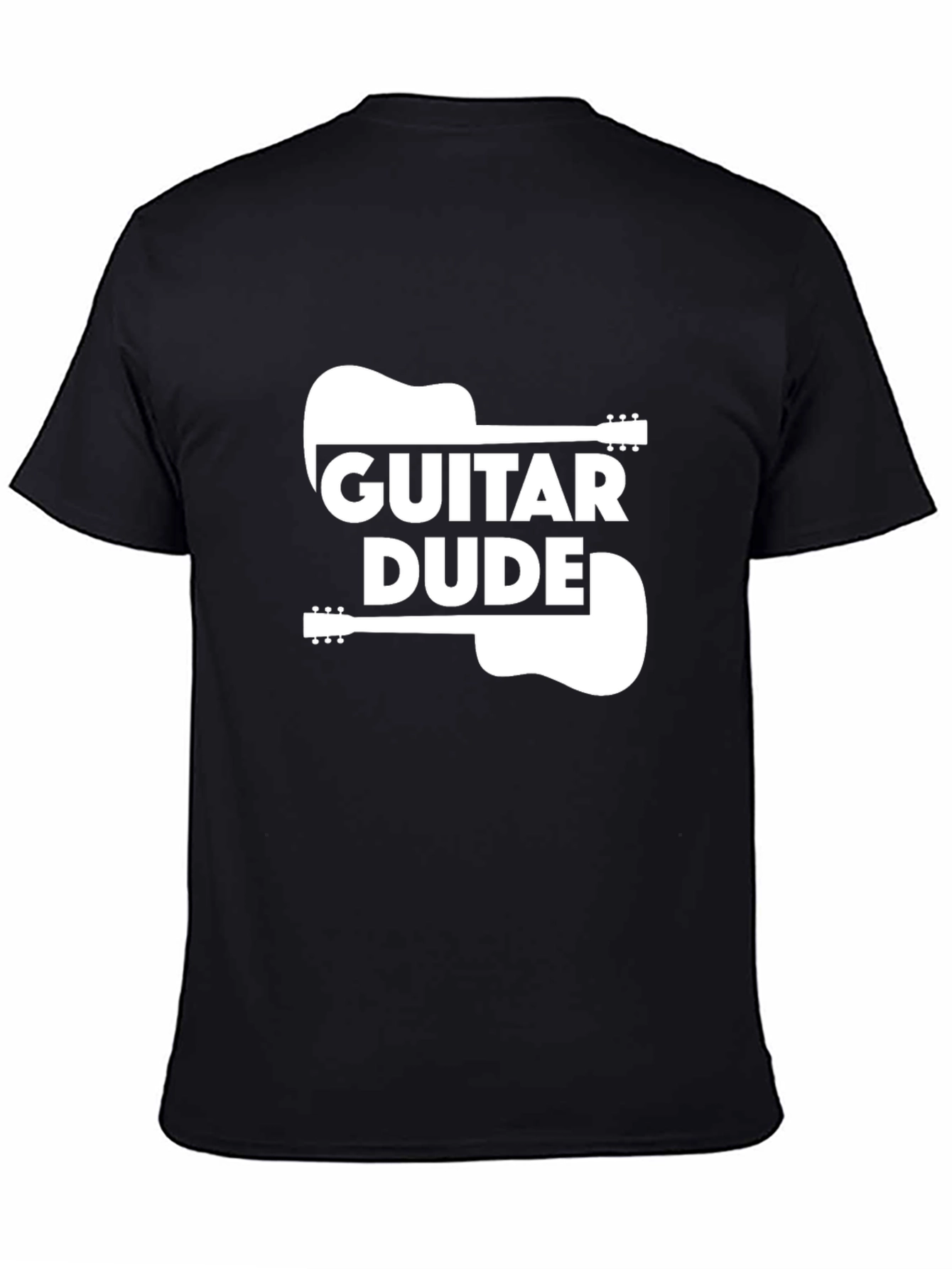 Guitar Dude Graphic Tee - Black Cotton T-Shirt
