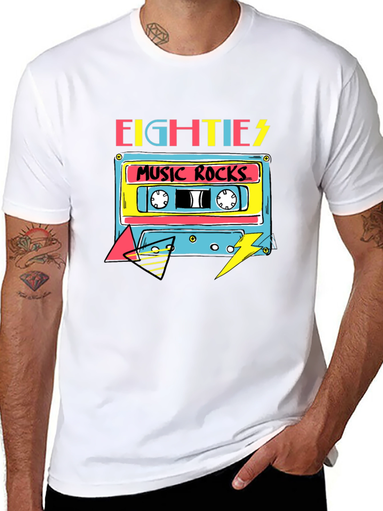 Retro 80s Music Rocks Graphic Tee
