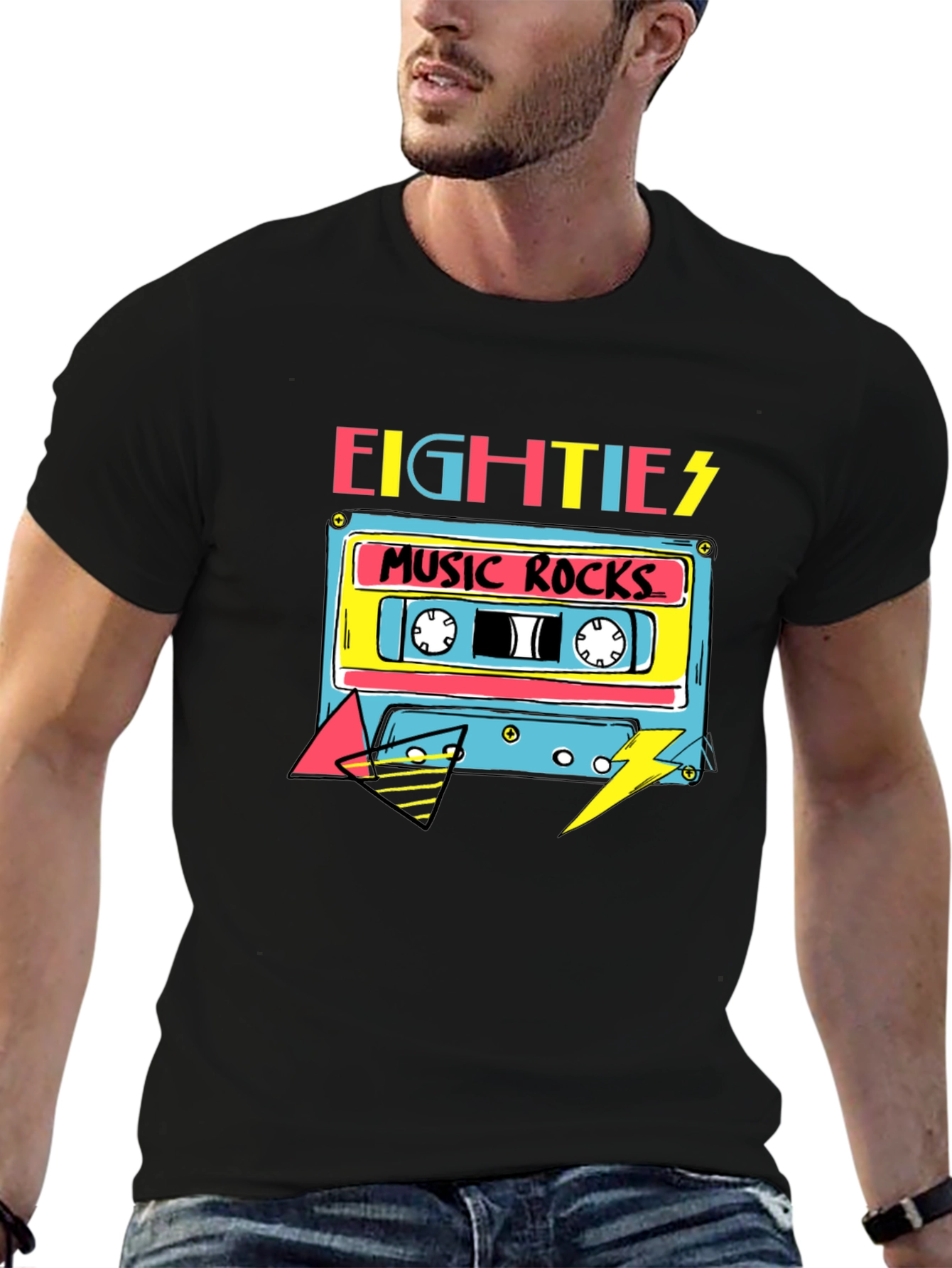 Retro 80s Music Rocks Graphic Tee
