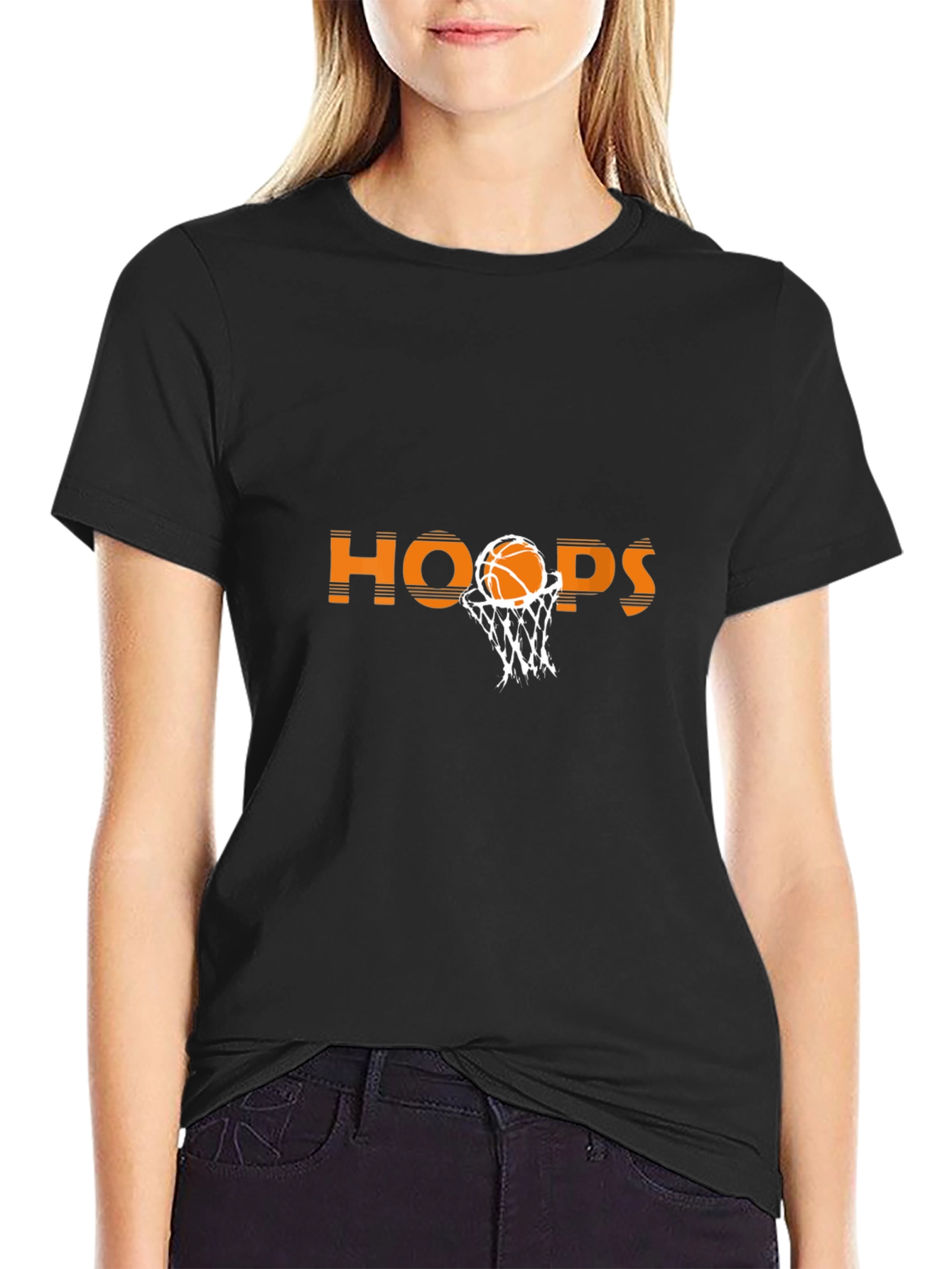 Hoops Basketball Graphic Tee - Black