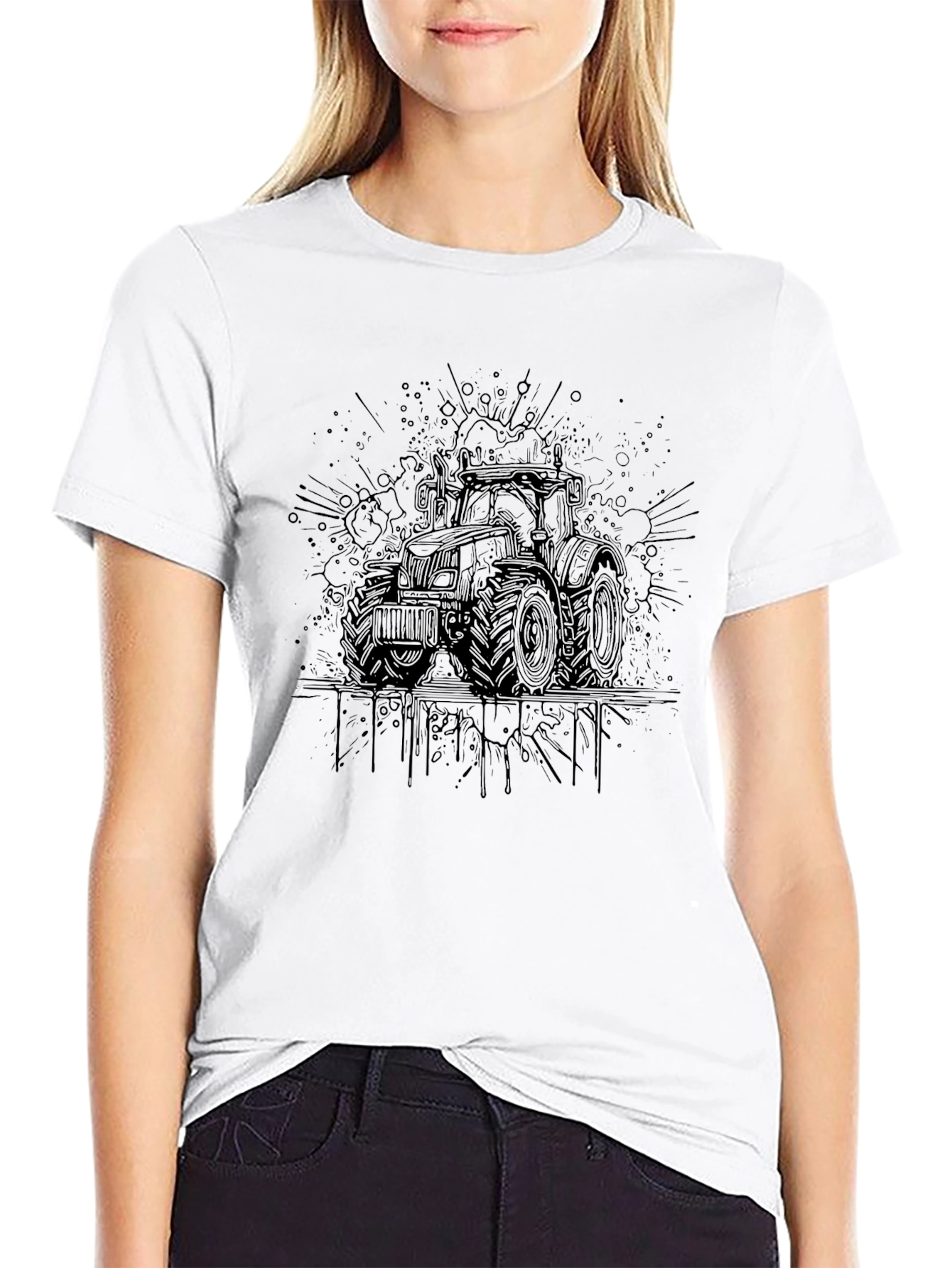 Black Tractor Graphic Tee