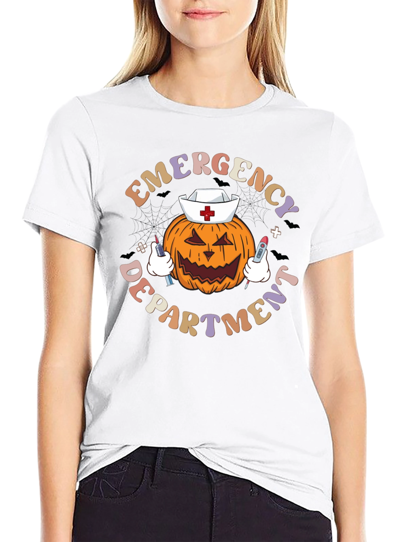 Emergency Dept. Halloween Pumpkin Nurse T-Shirt